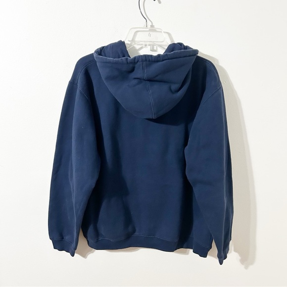 Hurley Blue Pullover Hoodie with Drawstring Sweatshirt Ribbed Cuffs / Waistline - Picture 6 of 11